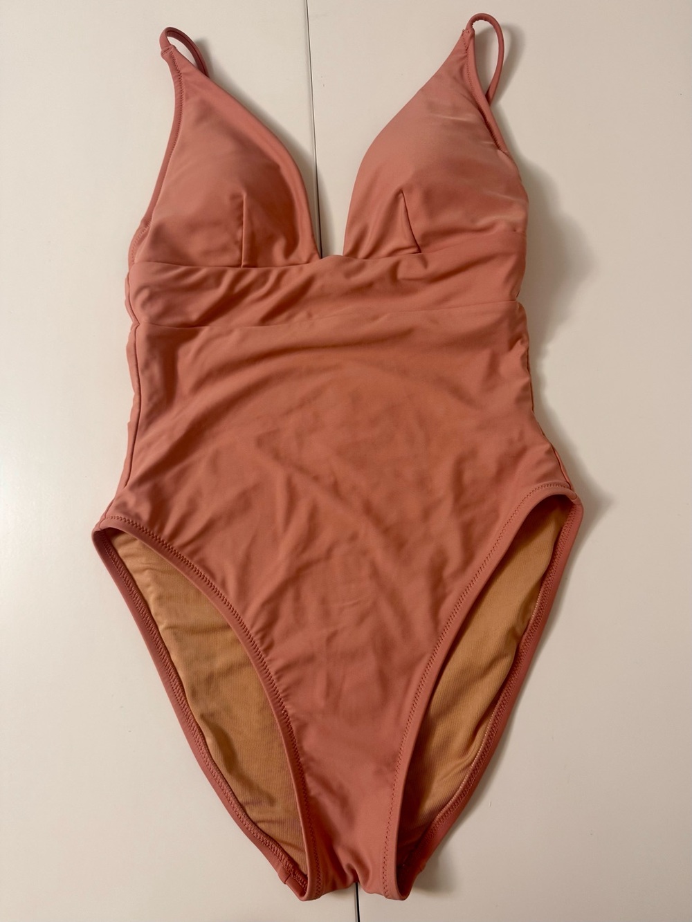 J.Crew Women's Deep V-Neck French One-Piece Swimsuit - Pink